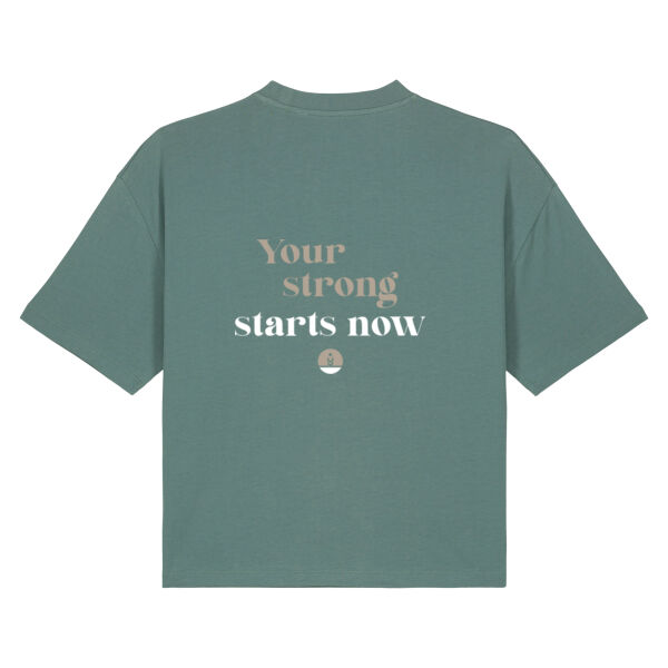 Slogan Boxy Tee - Your strong starts now Thumbnail