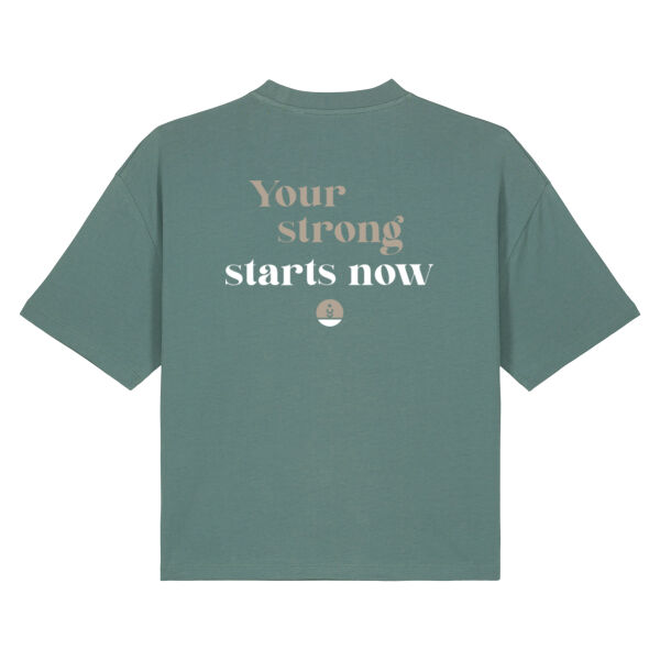 Slogan Boxy Tee - Your strong starts now Thumbnail