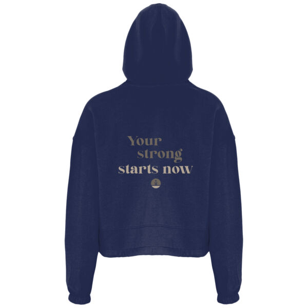 Boxy Slogan Hoodie - Your Strong Starts Now Thumbnail